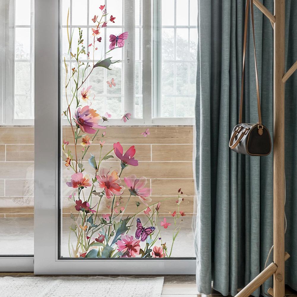 Нарисованные цветы листья спальня гостиная фон ландшафтный дизайн декоративные настенные наклейки