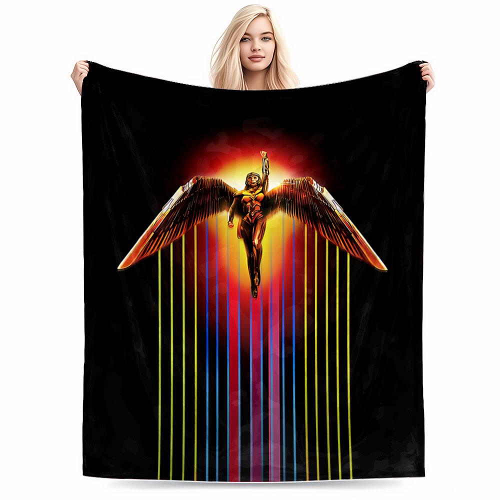 Winged Heroine with Rainbow Trail for all seasons blanket lunch break throw gift