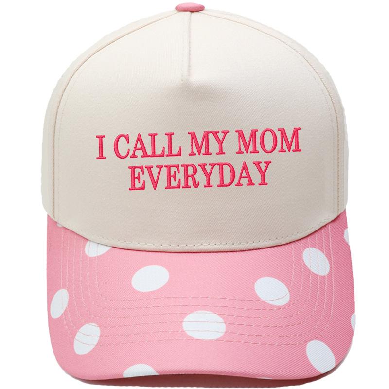I CALL MY MOM EVERYDAY Fun embroidery color matching truck driver hat women's casual sunshade baseball cap