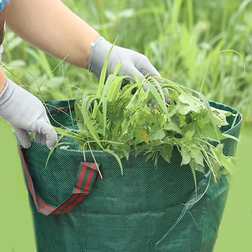 Садовый мешок для листьев 50 л, многоразовый мешок для садовых отходов с 4 ручками, складной, для цветов, стрижки живой изгороди, газона