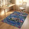 Water Lilies Reflections Theme Soft Crystal Velvet Rug Custom Name & Text Print Non Slip Floor Rug for Bedroom Living Room