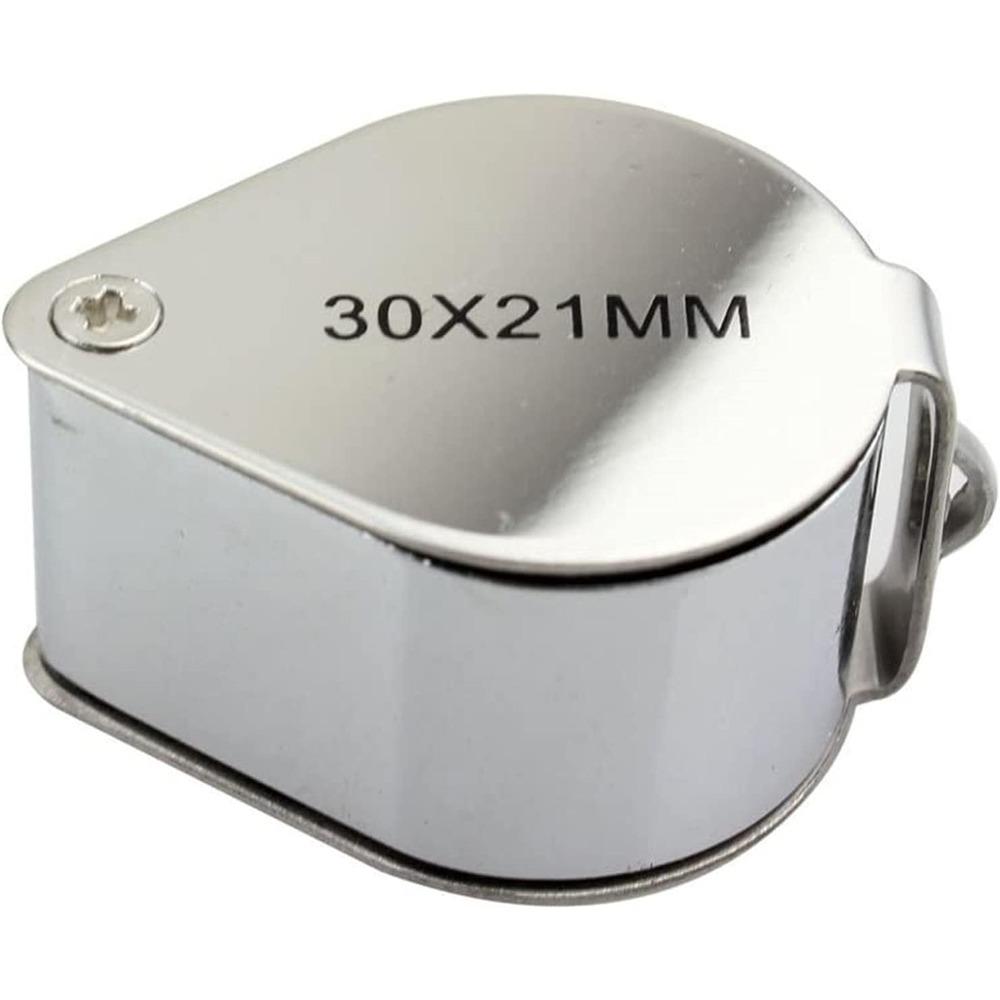 Мобильный телефон/ПК/ноутбук/ремонт часов/ювелирные очки металлический корпус ручная лупа (Серебро 30X 21Mm)