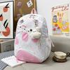Korean Style Paw Print Backpack, Cute Star Pattern Student Rucksack, Minimalist Fashion Unisex School Bag