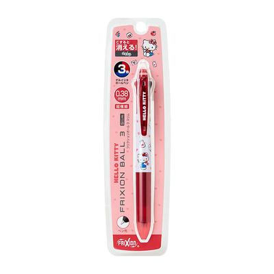 Sanrio Ручка FriXion Ball 3 Slim Hello Kitty Поликарбонат Шариковые Чернила 927848, Диаметр 0.38мм, Цвета Черный, Красный, Синий, Кнопочный механизм,