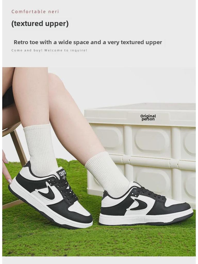 Женские кроссовки в гонконгском стиле: 2024 Модные повседневные белые спортивные туфли на шнуровке