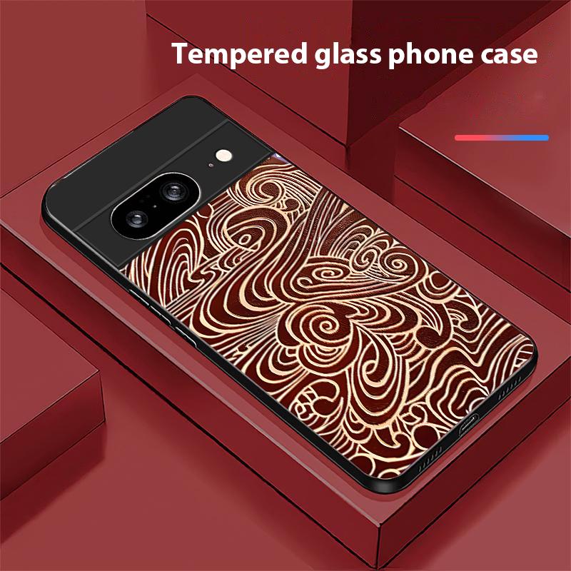 Сложный абстрактный вихрь Для Google Pixel 10 Pro XL Pixel 8 7 9 10 Pixel 9 Pro XL Pixel 8a 7a Pixel 7 Pro Черный стеклянный чехол для телефона