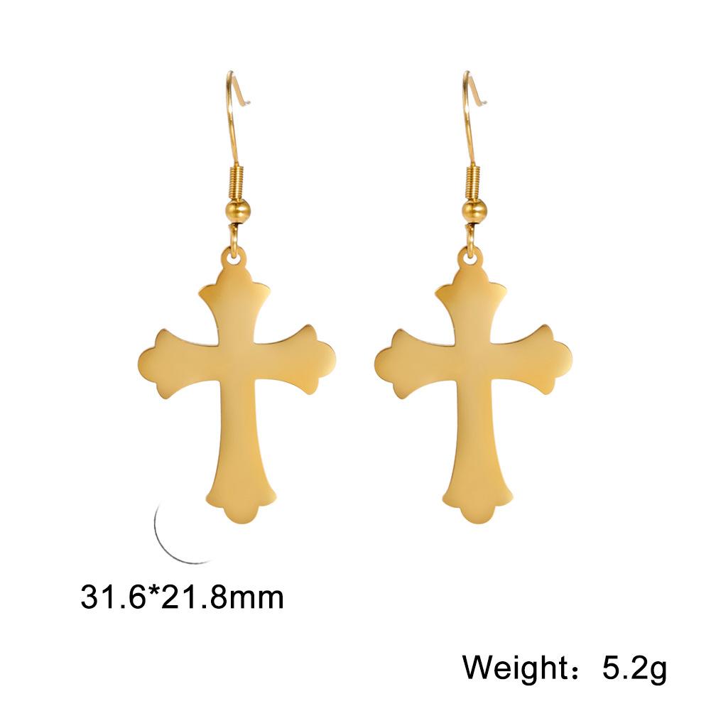 Серьги из нержавеющей стали с подвеской в виде полого креста, женская мода, ультранатуральный талисман, подарок на день рождения, ювелирный подарок