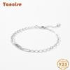 Tancise 925 Sterling Silver Bracelet Jewelry Geometric Bead Chain Link Bracelets Fashion Fine Wedding Gift for Girlfriend Women