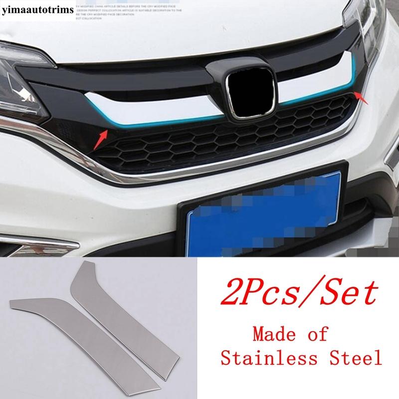 Car Front Grille Grill Engine Lid Strip Decoration Cover Trim For Honda CRV CR-V 2015 2016 Stainless Steel Accessories Exterior