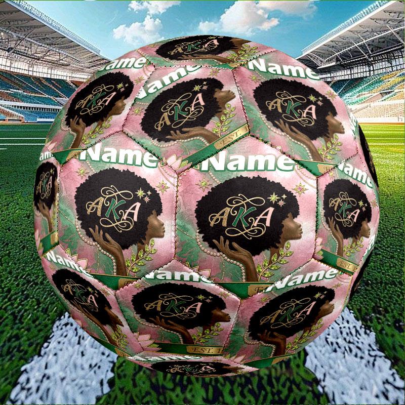 Custom Name Personalized Alpha Kappa Alpha Print Size 5 Soccer Ball Training & Match Football, for Team, Kicking, Gift for Football Enthusiasts