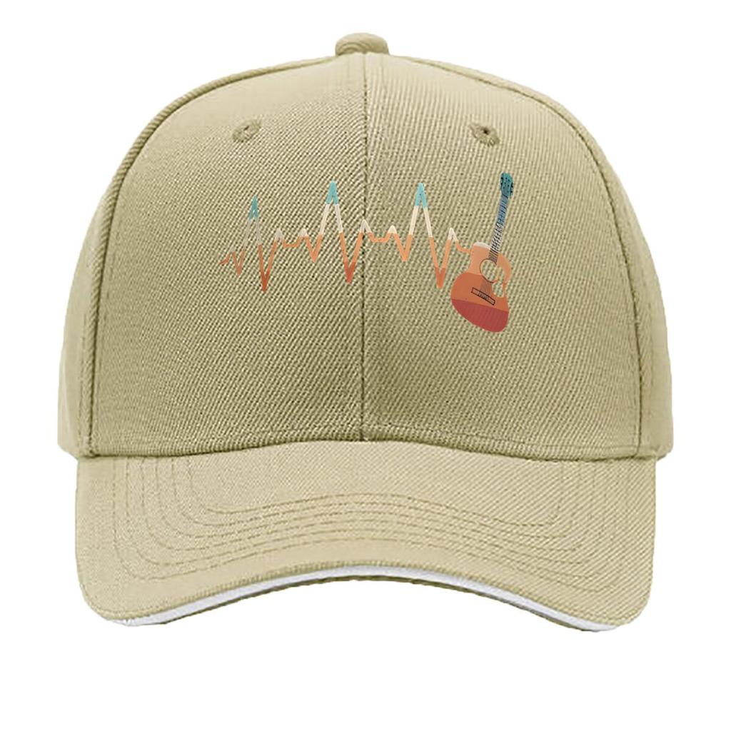 Melodic Heartbeat Guitar Waveform Mashup Design Sandwich Baseball Cap For WoUnisexs Unisex FeUnisex Beach Dad Hat