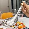 Круглая ложка из нержавеющей стали, сетка, красная, золотистая, для ужина, с длинной ручкой, десертные ложки для перемешивания, кухонные аксессуары, гаджеты