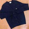 Used Popular sold-out item Lacoste LACOSTE Garter knit V-neck cardigan 100% wool