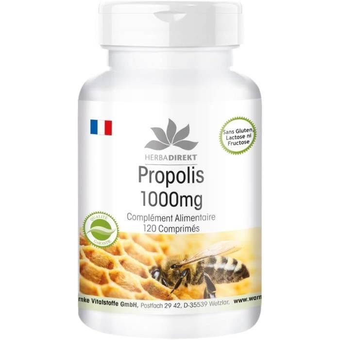 Herbadirekt - Comprimés de Propolis 1000mg - dosage élevé - 120 comprimés