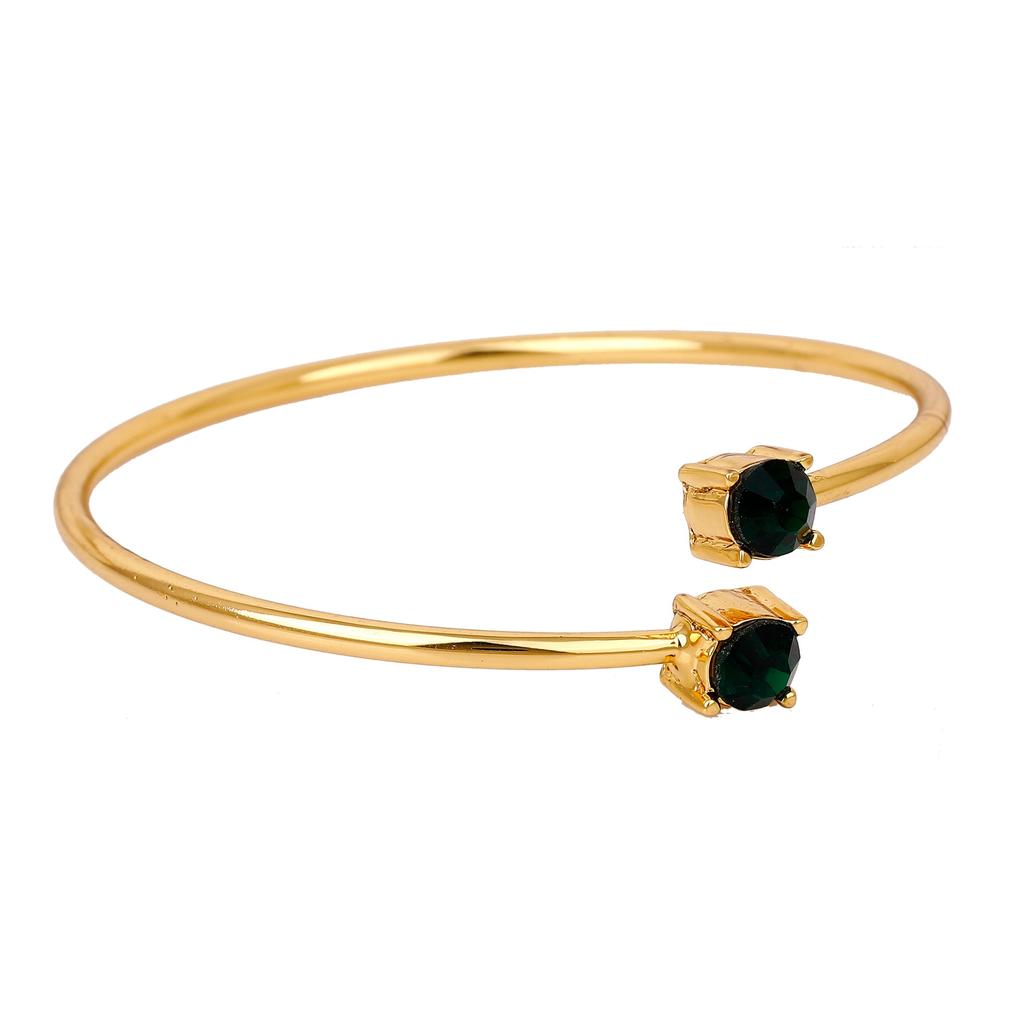 Estele Green Stone Bangle Браслет из модала для женщин