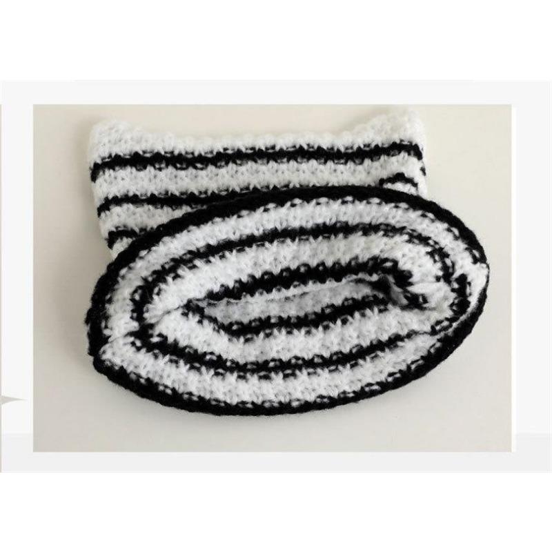 Women S Korean Style Cat Ear Knit Hat Winter Warm Ear Protection Beanie Hat