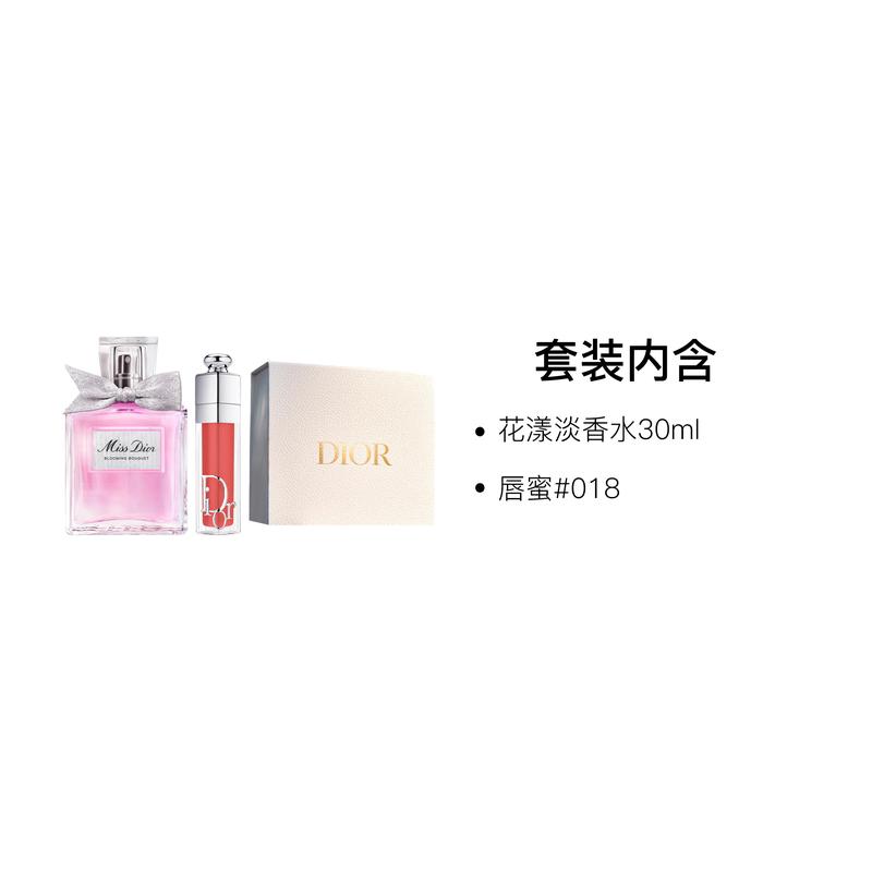 Dior Набор из двух предметов парфюмерии: Цветочная туалетная вода 30 мл + Блеск для губ #018