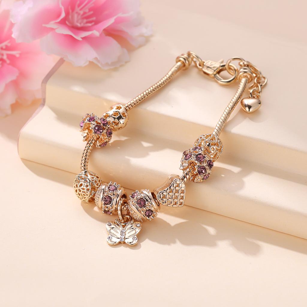 Милый браслет-бабочка, модные рождественские украшения на Хэллоуин, браслет с сердцем из бисера, подвеска в форме сердца, браслет-цепочка, ювелирные изделия на день святого Валентина