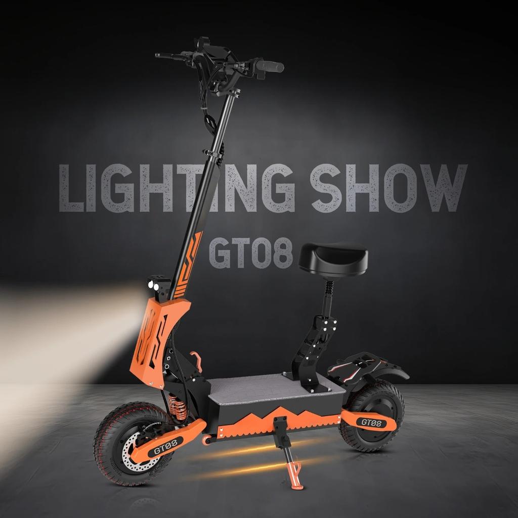 Elite 5600W Dual Motor Adult Electric Scooter Top Speed 46MPH 60V27AH 11-inch Off-Road Tires Sport Folding eScooter with SeatPro