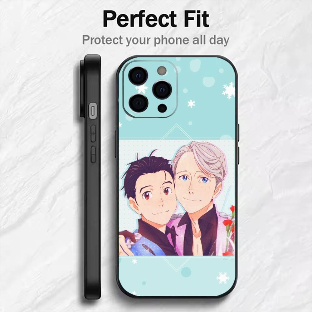 Чехол для телефона с принтом аниме Y-Yuri On Ice Для iPhone 17, 16, 15, 14, 13, 12 Plus, Max Мягкий силиконовый черный чехол