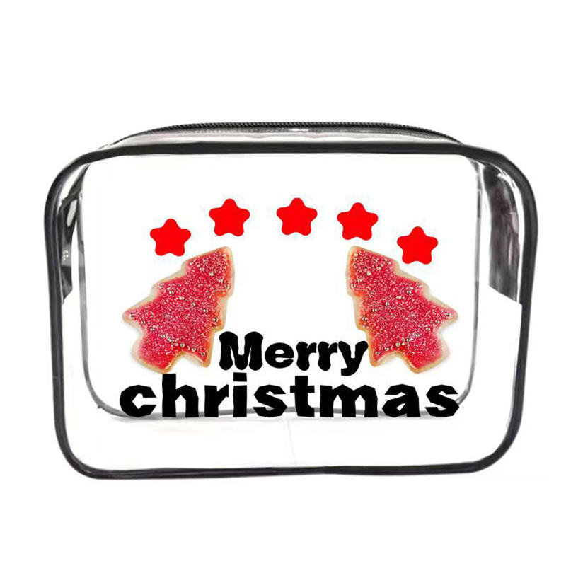 Прозрачная косметичка Рождественские украшения Креативная сумка из ПВХ Косметические кисти для хранения Дамы Женщины Рождественские подарки