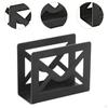 Black Metal Desktop Mail Holder with Cutout Envelope Design, Home Office Desk Letter Organizer