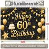 60th Birthday Party Backdrop Polyester Banner Photo Booth Decoration 131