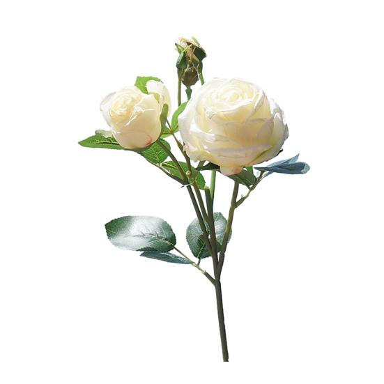 Искусственная роза со стеблем, зеленые листья, реалистичный искусственный цветок, украшение для свадебной вечеринки, домашнего офиса, стола, искусственная цветочная ветка, украшение