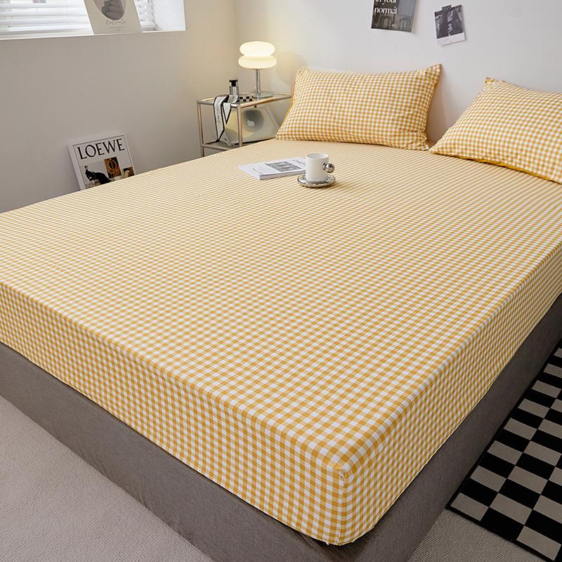 Хлопковая простыня однотонного цвета с эластичной лентой Нескользящий регулируемый наматрасник Мягкий удобный для двуспального размера King Queen Size