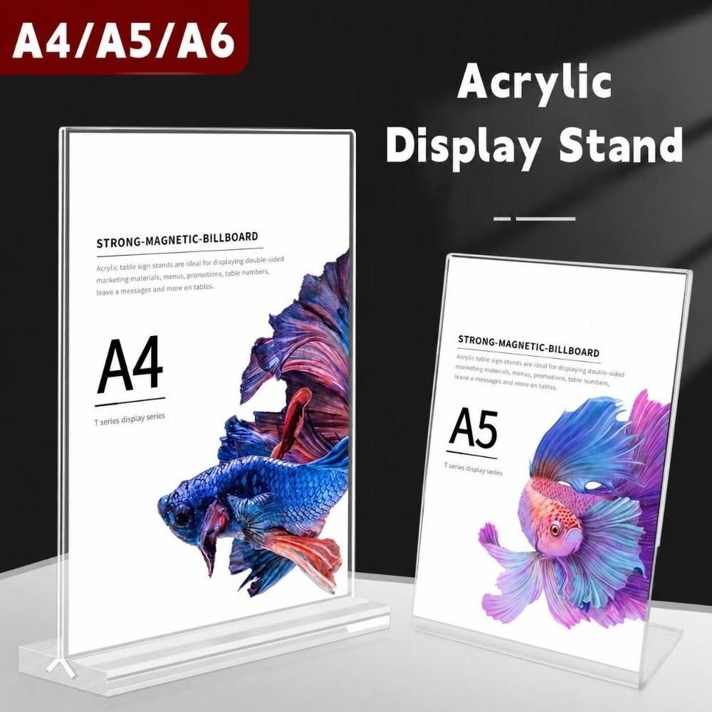 A4/A5/A6 Desk Display Stand Acrylic Price Label Display Rack Durable Menu Stand Holder Restaurant