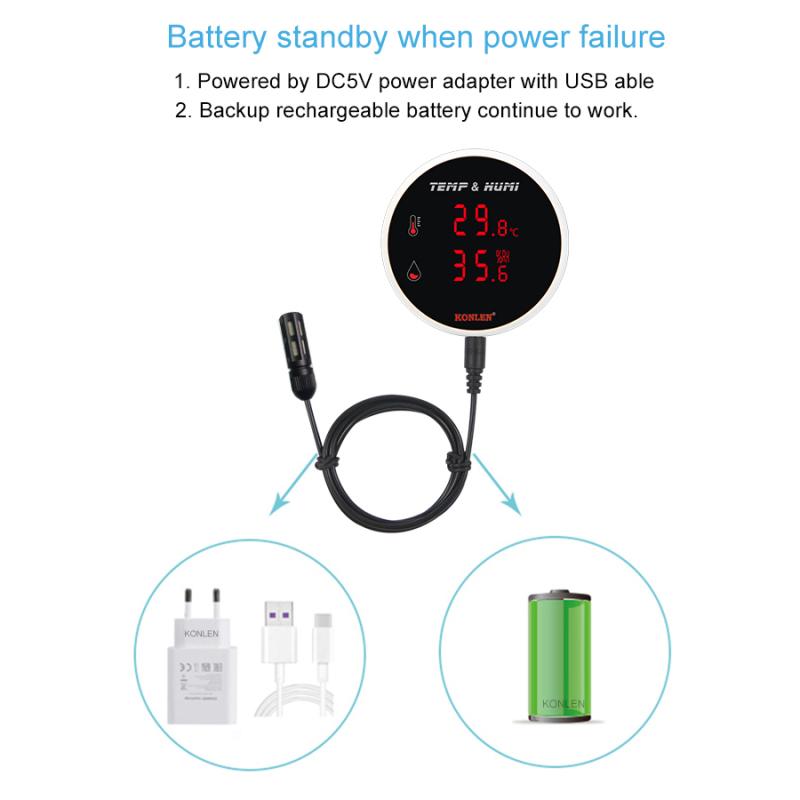 Tuya WIFI гигрометр термометр датчик температуры и влажности с 3-метровым внешним зондом Smart Life цифровой монитор удаленная сигнализация