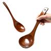 Lacquered Wooden Natural Easy To Hold and Kitchen Cooking Ladle Size Ladle, Wood, Spoon, Pot, Use, Utensils, Utensils, Cutlery, Ladle, (2 Set)