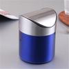 Rust-proof Mini Flip Trash Can Stainless Steel Creative Storage Bin  Home Decoration