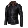 New Leather Jacket Men's Fur Integrated Pu Leather Jacket Motorcycle Lapel Men's Velvet Thickened Leather Jacket Korean Version Slim Fit