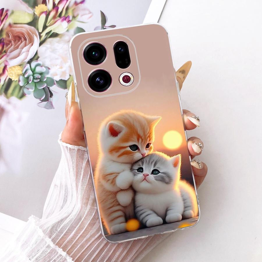 Чехол для OPPO Find X9 Pro 5G Силиконовый Чехол Животное Кот ТПУ Мягкая Задняя Крышка Для OPPO Find X9 Чехлы FindX9 CPH2797 PLJ110 ТПУ Чехол