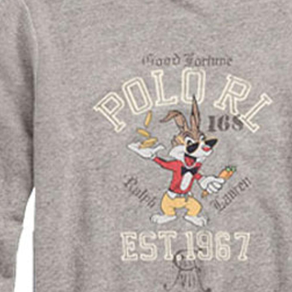 Polo Ralph Lauren Коллекция к Китайскому Новому году Весна/Лето 2023 Толстовка с круглым вырезом и мультяшным принтом Мужская толстовка Серая MNPOKNI16822604-020