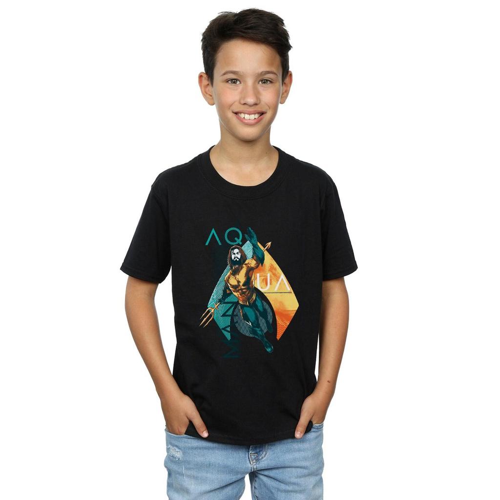 DC Comics Boys Aquaman Tropical Icon T-Shirt