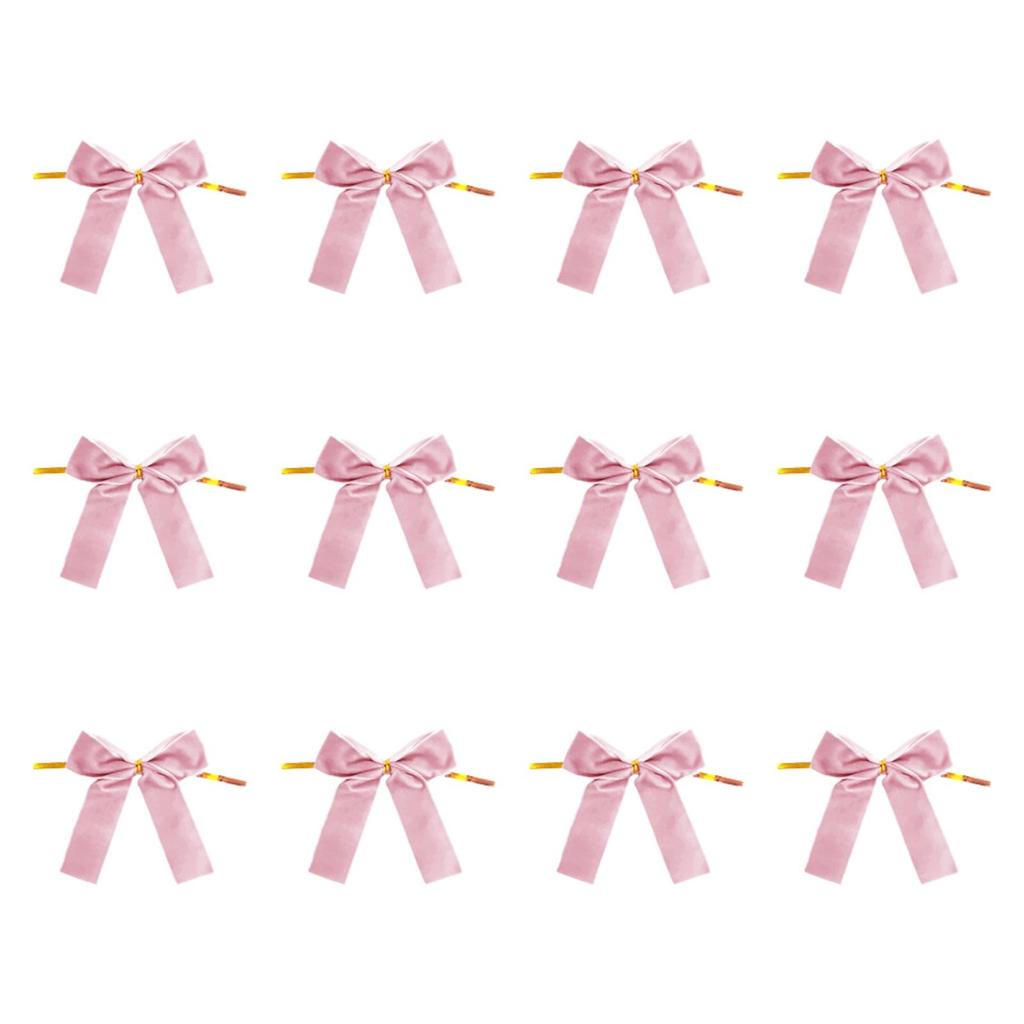 12x Velvet Bows for Christmas Tree Staircase Holiday Wedding, Farmhouse Xmas Topper Ornament, Xmas Decor, Party Craft Wreath Bow