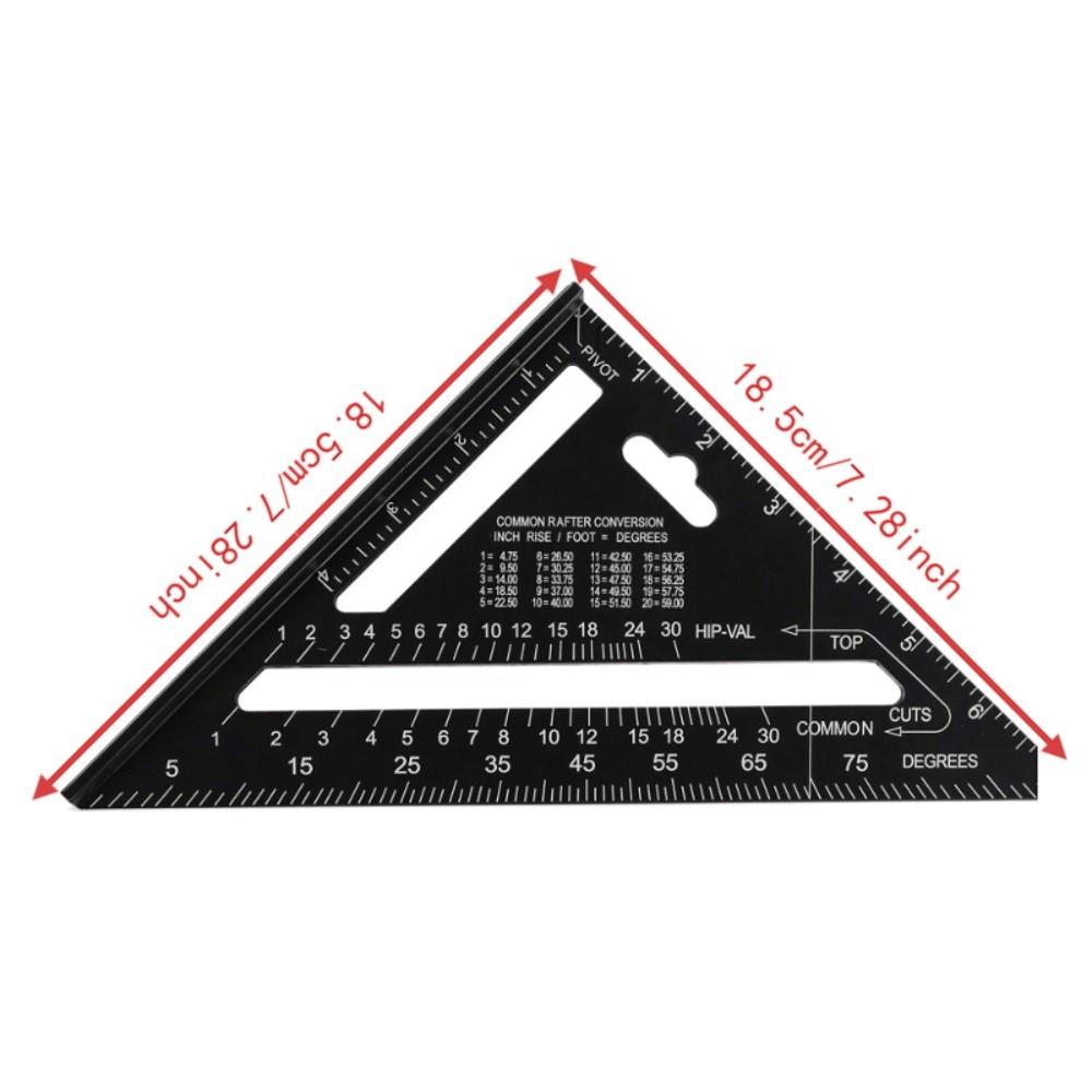90/45 Degrees Angle Roofing Triangle Angle Protractor 7 Inch Metal Triangle Ruler For Framing