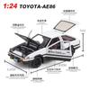 1:24 Initial D Toyota Trueno AE86 Литая под давлением модель автомобиля из сплава, спортивный автомобиль, игрушки для детей и взрослых, игрушечные машинки с черным капотом