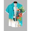 Модные мужские гавайские рубашки с 3D-принтом, короткими рукавами, застегивающимися на пуговицы лацканами, свободные топы 2025 года, летние повседневные рубашки Aloha