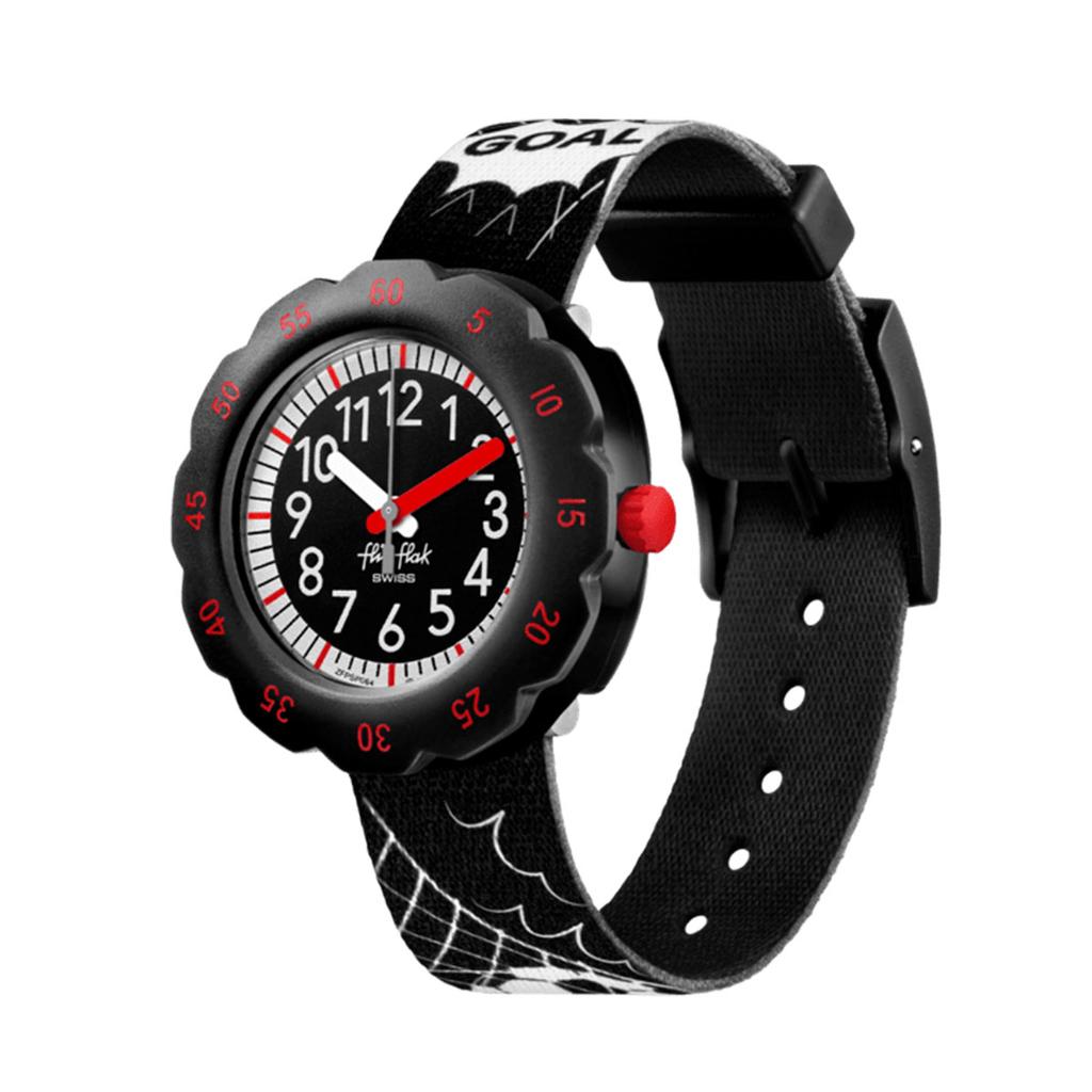 Swatch Flik Flak серия Feifei кварцевый механизм 30 метров водонепроницаемые унисекс швейцарские часы 34,75 мм черный циферблат пластиковый корпус тканевый ремешок ZFPSP064