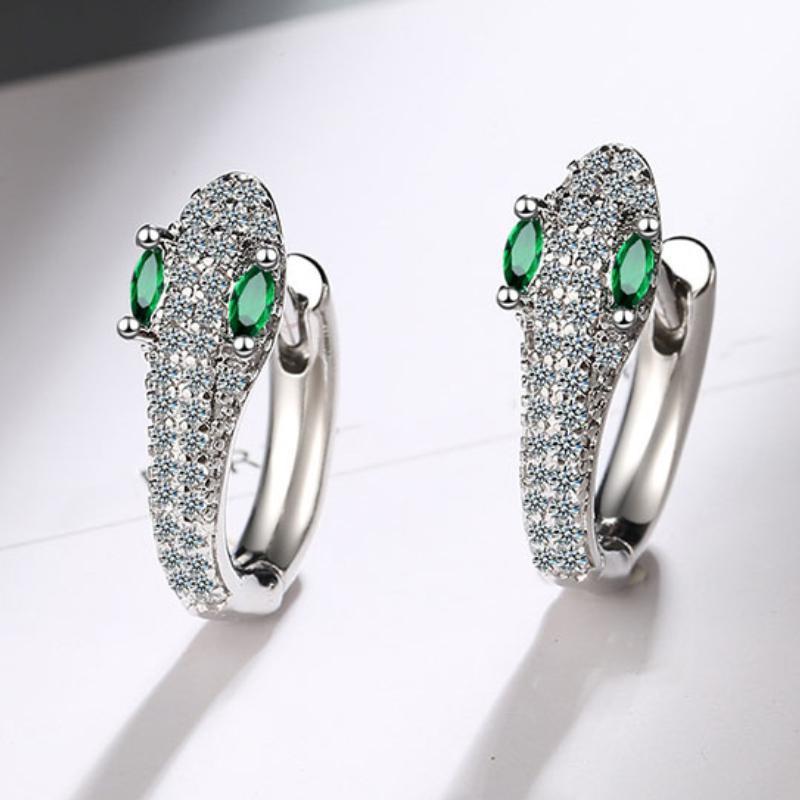 1 пара креативных дизайнерских сережек в виде змеи, серьги с микроинкрустацией из циркона для женщин, повседневные модные серьги, ювелирные изделия