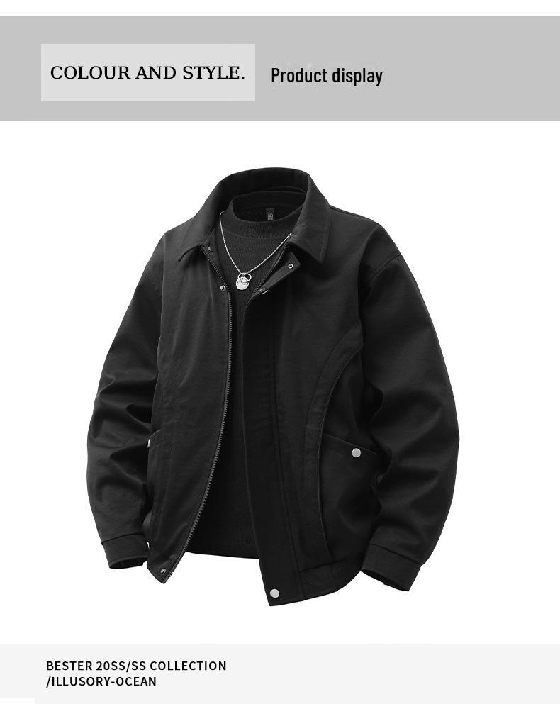 Мужская модная американская повседневная куртка с лацканами - весенняя рабочая одежда для пилотов, доступны большие размеры