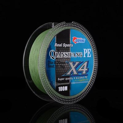 Dyneema Армейский Зеленый Плетеный Шнур из ПЭ 4-жильный, 100 м, Размеры от 0.2# до 10.0#