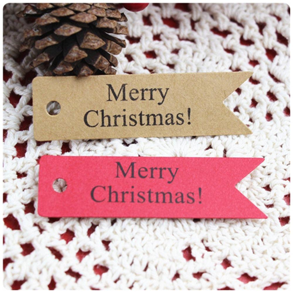 100pcs DIY Party Supplies Home Decor Christmas Ornaments Xmas Hanging Kraft Paper Tags Gifts Label