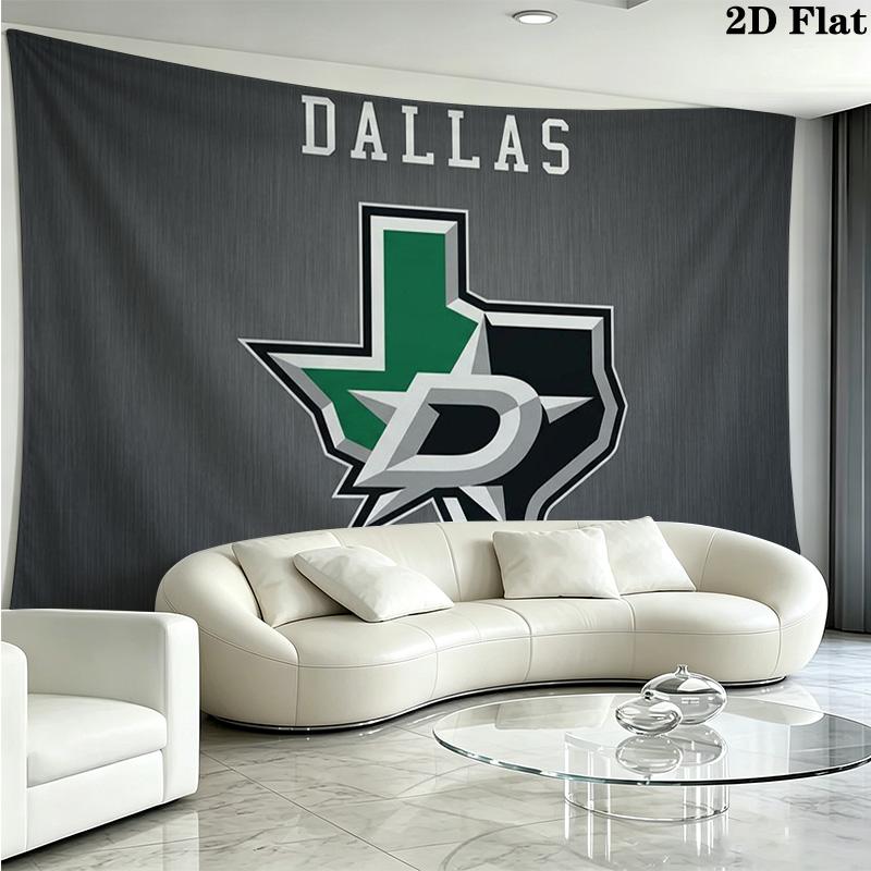 Dallas Stars Wall Tapestry Aesthetic Wall Hanging Printed Fabric Blanket Decorative Tapestries for Bedroom Living Room Home Decor