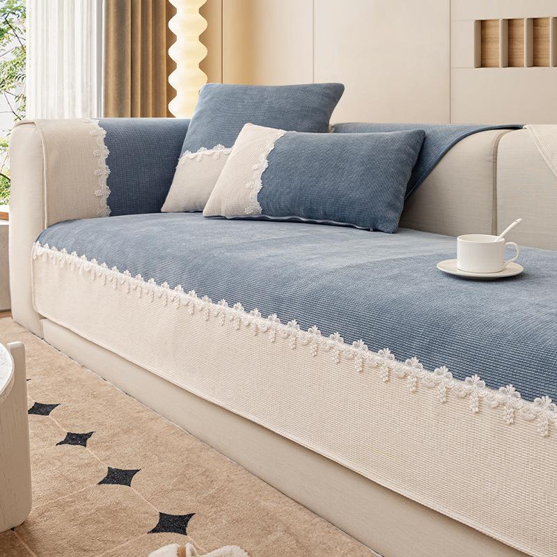 Вельветовая диванная подушка контрастного цвета, универсальная подушка на четыре сезона, Нескользящий чехол для дивана, новинка 2024, чехол, полотенце, одеяло