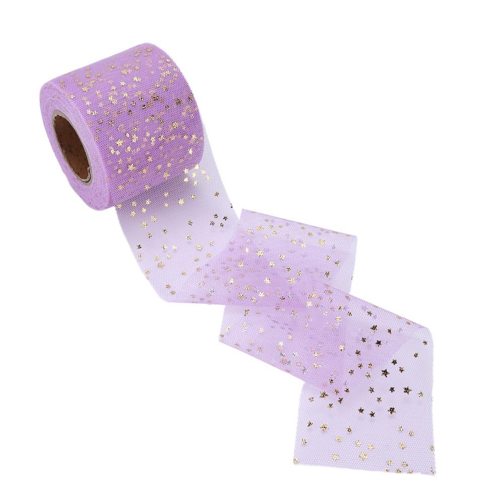 2pcs Shiny Appearance Sequin Tulle Ribbon 25 Yards Each Netting Fabric Rolls For DIY Crafts