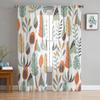 Exotic Jungle Plants Pattern Sheer Curtains For Bedroom Living Room Tulle Curtains For Kitchen Window Voile Curtains